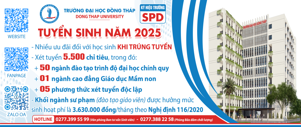 THÔNG TIN TUYỂN SINH NĂM 2025 TRƯỜNG ĐẠI HỌC ĐỒNG THÁP – DThU (MÃ TRƯỜNG: SPD)