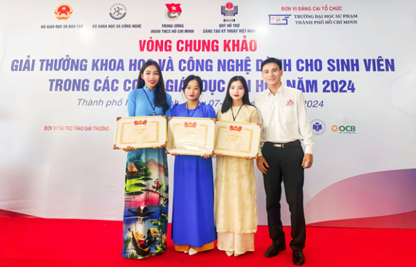 Sinh viên Trường Đại học Đồng Tháp đạt giải cao tại Giải thưởng Khoa học và Công nghệ dành cho sinh viên trong các cơ sở Giáo dục Đại học năm 2024