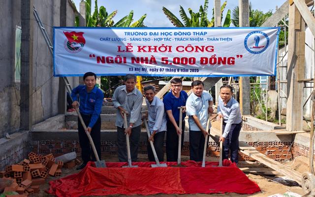 Tuổi trẻ Đại học Đồng Tháp: Khởi công “Ngôi nhà 5.000 đồng” hỗ trợ đoàn viên có hoàn cảnh khó khăn 